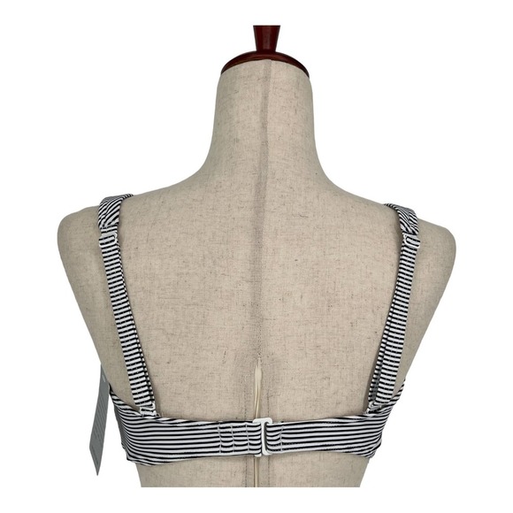 SEA Level Swim Positano Navy Stripe Cross Front B-DD Cup Bikini Top NWOT size 10 - Picture 5 of 8